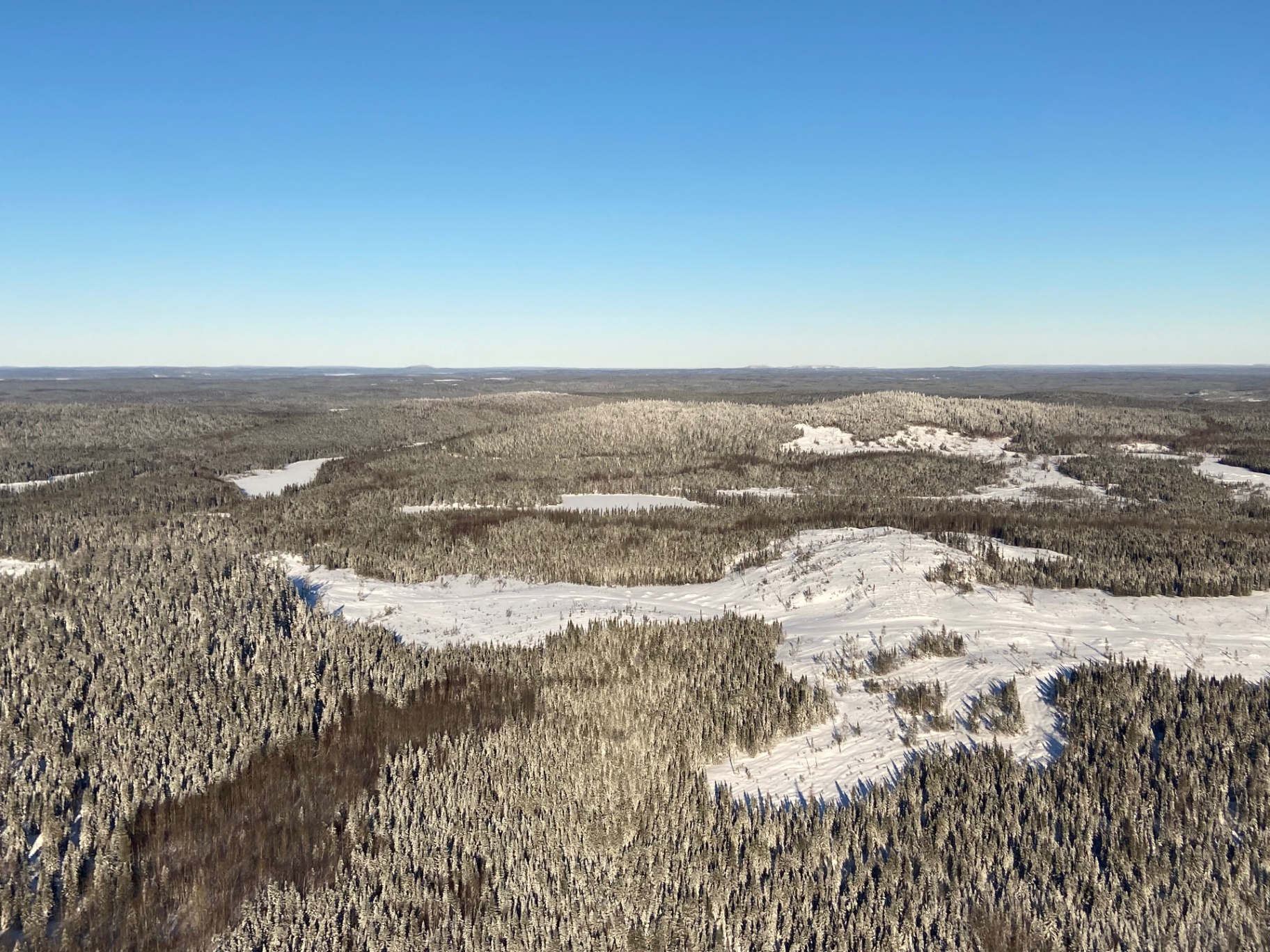 Terraced open-pit magnetite mine at Mont Sorcier, Canada